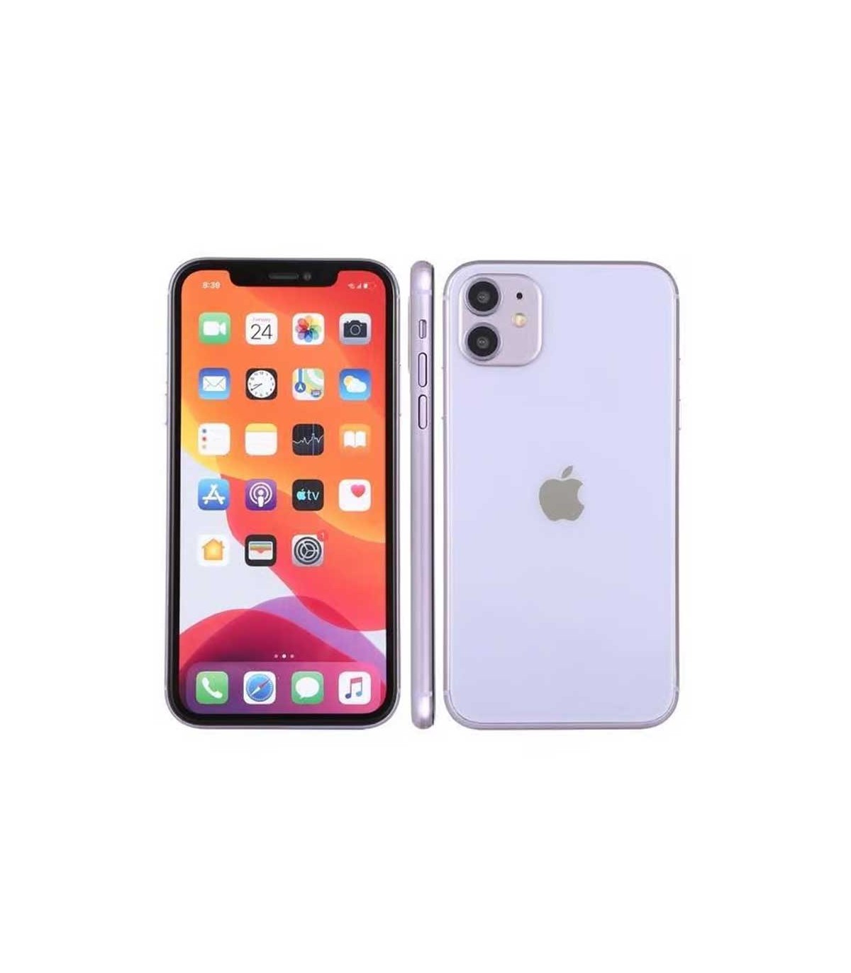 iPhone 11 purpura frontal y trasera